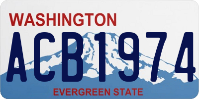 WA license plate ACB1974