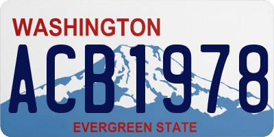WA license plate ACB1978