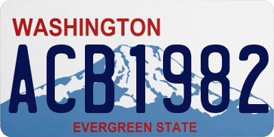WA license plate ACB1982