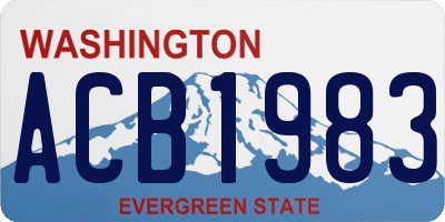 WA license plate ACB1983