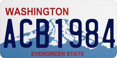 WA license plate ACB1984
