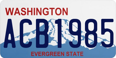 WA license plate ACB1985