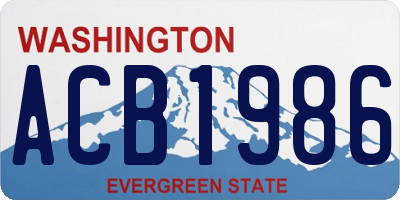 WA license plate ACB1986