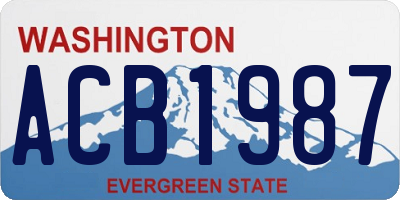 WA license plate ACB1987
