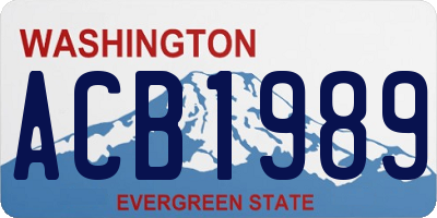 WA license plate ACB1989