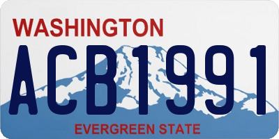 WA license plate ACB1991