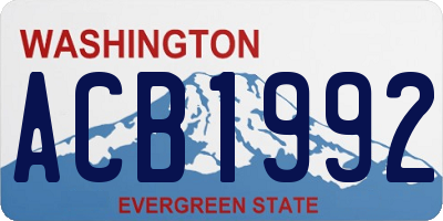 WA license plate ACB1992