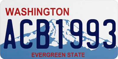 WA license plate ACB1993