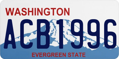WA license plate ACB1996