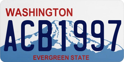WA license plate ACB1997