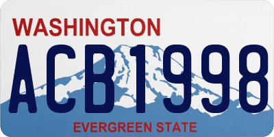 WA license plate ACB1998