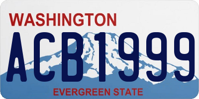 WA license plate ACB1999