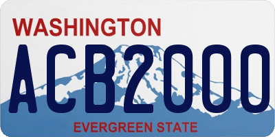 WA license plate ACB2000