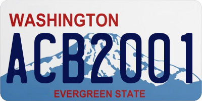 WA license plate ACB2001