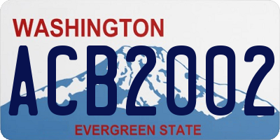 WA license plate ACB2002