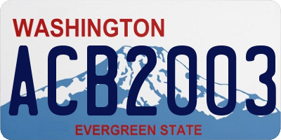 WA license plate ACB2003