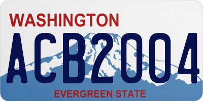 WA license plate ACB2004