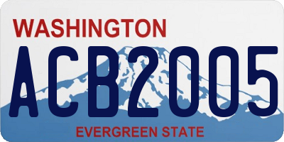 WA license plate ACB2005