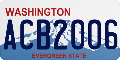 WA license plate ACB2006