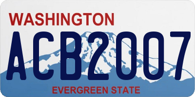 WA license plate ACB2007