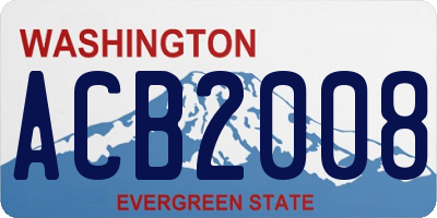 WA license plate ACB2008
