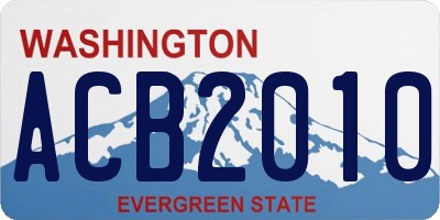 WA license plate ACB2010