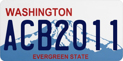 WA license plate ACB2011
