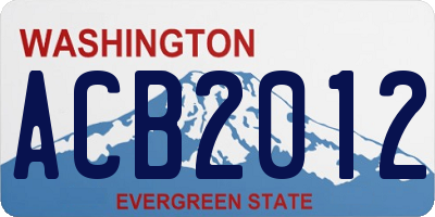 WA license plate ACB2012