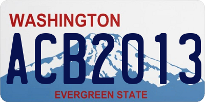 WA license plate ACB2013