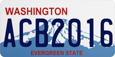 WA license plate ACB2016