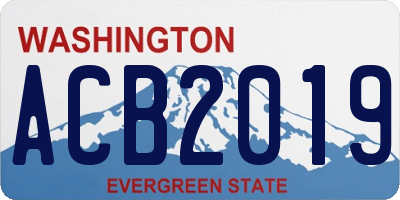 WA license plate ACB2019