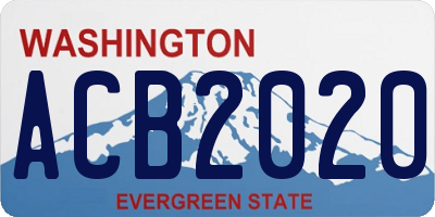 WA license plate ACB2020