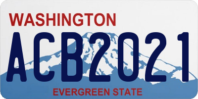 WA license plate ACB2021