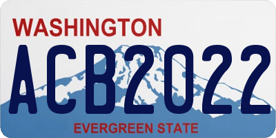 WA license plate ACB2022