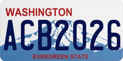 WA license plate ACB2026