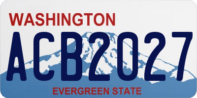 WA license plate ACB2027