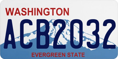 WA license plate ACB2032