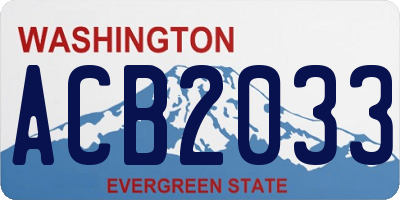 WA license plate ACB2033