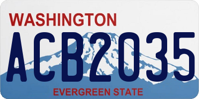 WA license plate ACB2035