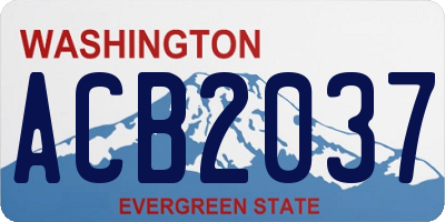WA license plate ACB2037