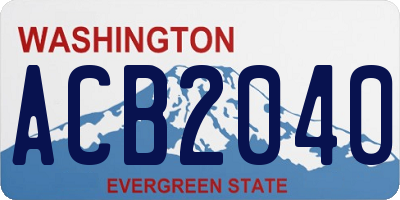 WA license plate ACB2040