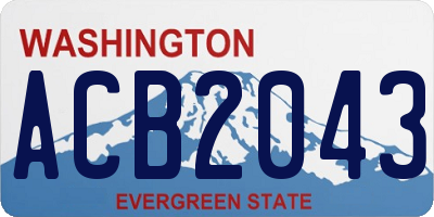 WA license plate ACB2043