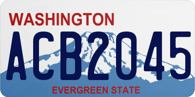 WA license plate ACB2045