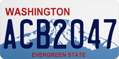 WA license plate ACB2047