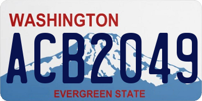 WA license plate ACB2049