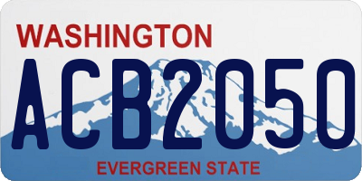 WA license plate ACB2050