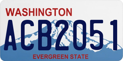 WA license plate ACB2051