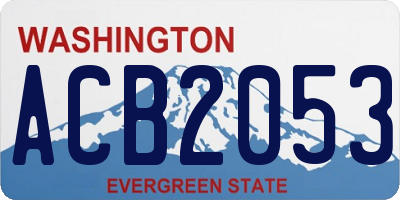 WA license plate ACB2053