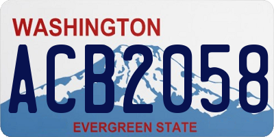 WA license plate ACB2058