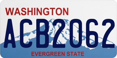 WA license plate ACB2062